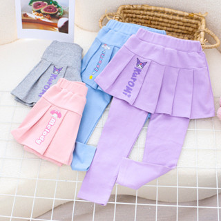 Váy Bé Gái Quần Legging Kuromi Quần Cotton Thu Đông Họa Tiết Sanrio Trẻ Em Váy Dễ Thương Thân Thiện Với Da Đa Năng Cho Bé Đáy
