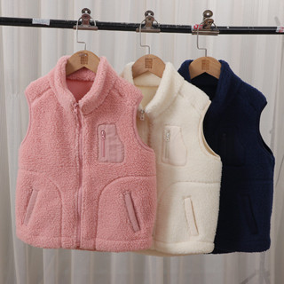 Áo vest nhung dạng hạt trẻ em mùa thu đông nhung dày vest cha mẹ và con cái mẫu áo vest nam ngoài vest vest nữ -0903