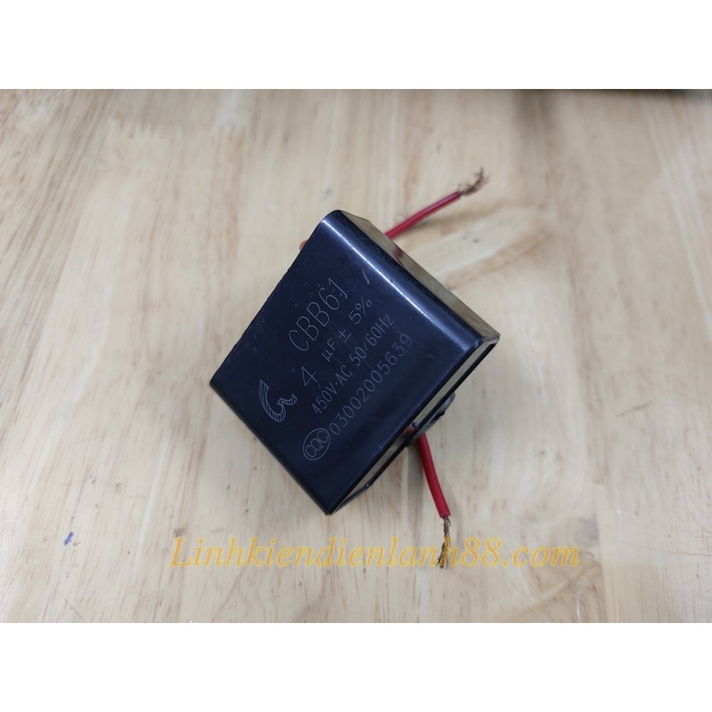 Tụ CBB61 4UF 450V 2 Dây 