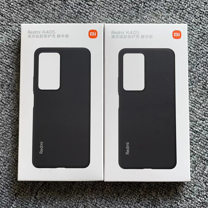 Ốp bảo vệ silicon lỏng Xiaomi Redmi K40s Vỏ bảo vệ chống sốc màu đen nguyên bản dành cho doanh nghiệp Vỏ bảo vệ điện thoại di động chính hãng đơn giản