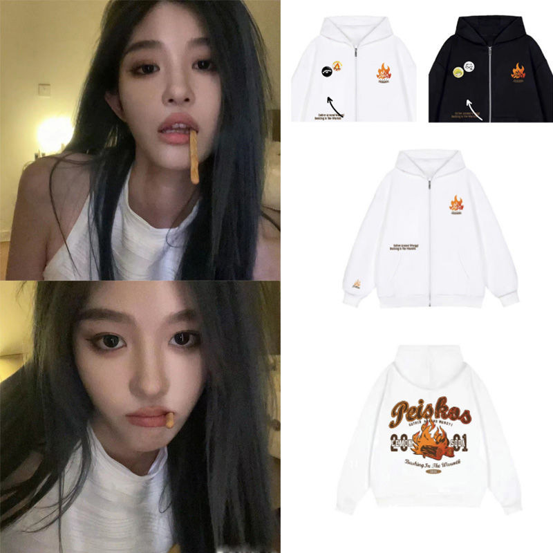 Hàng sẵn có - Quần áo đôi SNH48 Wang Yi, style retro Mỹ, phù hợp với áo in hìnhLF10.7