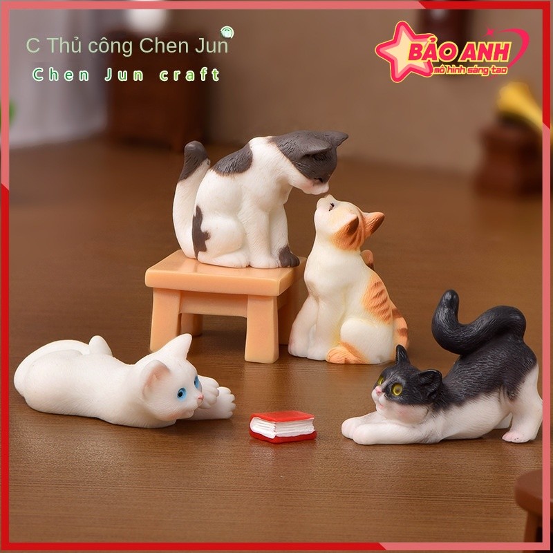 Đồ Trang Trí Mini Bàn Học chú mèo lười bướng tinh nghịch dễ thương