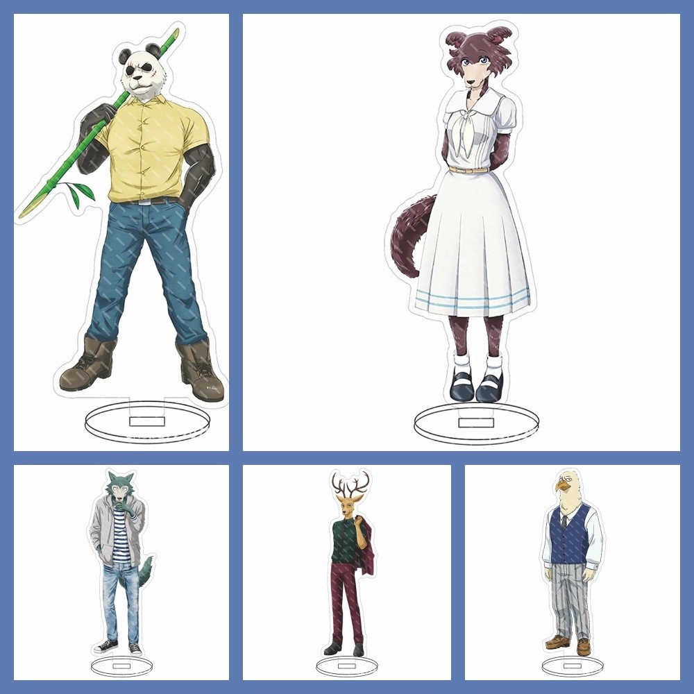 Mô hình Standee Anime BEASTARS Legoshi Haru Louis Manga Phụ kiện trang trí để bàn góc học tập