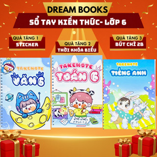 Aha - Sách-Combo sổ Takenote Văn Toán Anh Lớp 6 tổng hợp kiến thức, sổ tay ghi chú lò xo xoắn - Tái bản