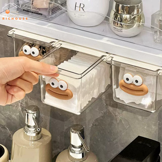 Hộp Đựng Đồ Ngăn Kéo TORO Hình Chú Vịt Dưới Tủ, Hộc Bàn, Hộp Đựng Bông Tẩy Trang Trong Suốt Kèm Sticker