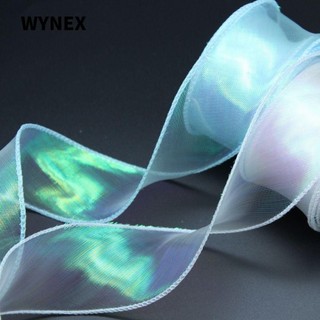 WYNEX  Cuộn Ruy Băng Satin, Vải Lưới 40mm 10 Sân Lễ Hội DIY Trang Trí, Quà Tặng Sinh Nhật Ren Trang Trí Đám Cưới Họa Tiết Hoa Vải tuyn Ruy Băng