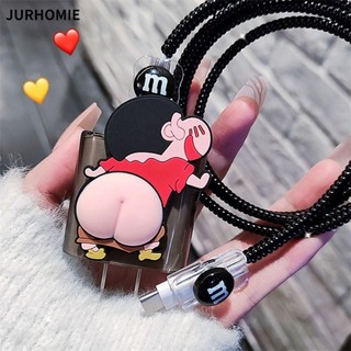  Jurhomie Crayon Shin-chan Bộ Bảo Vệ Sạc Vỏ Bảo Vệ Sạc Cáp Nhựa 20W Bộ Cuộn Dây Đáng Yêu Đơn Giản 2024 Cho Iphone 15 14 13 12 Pro Max 
