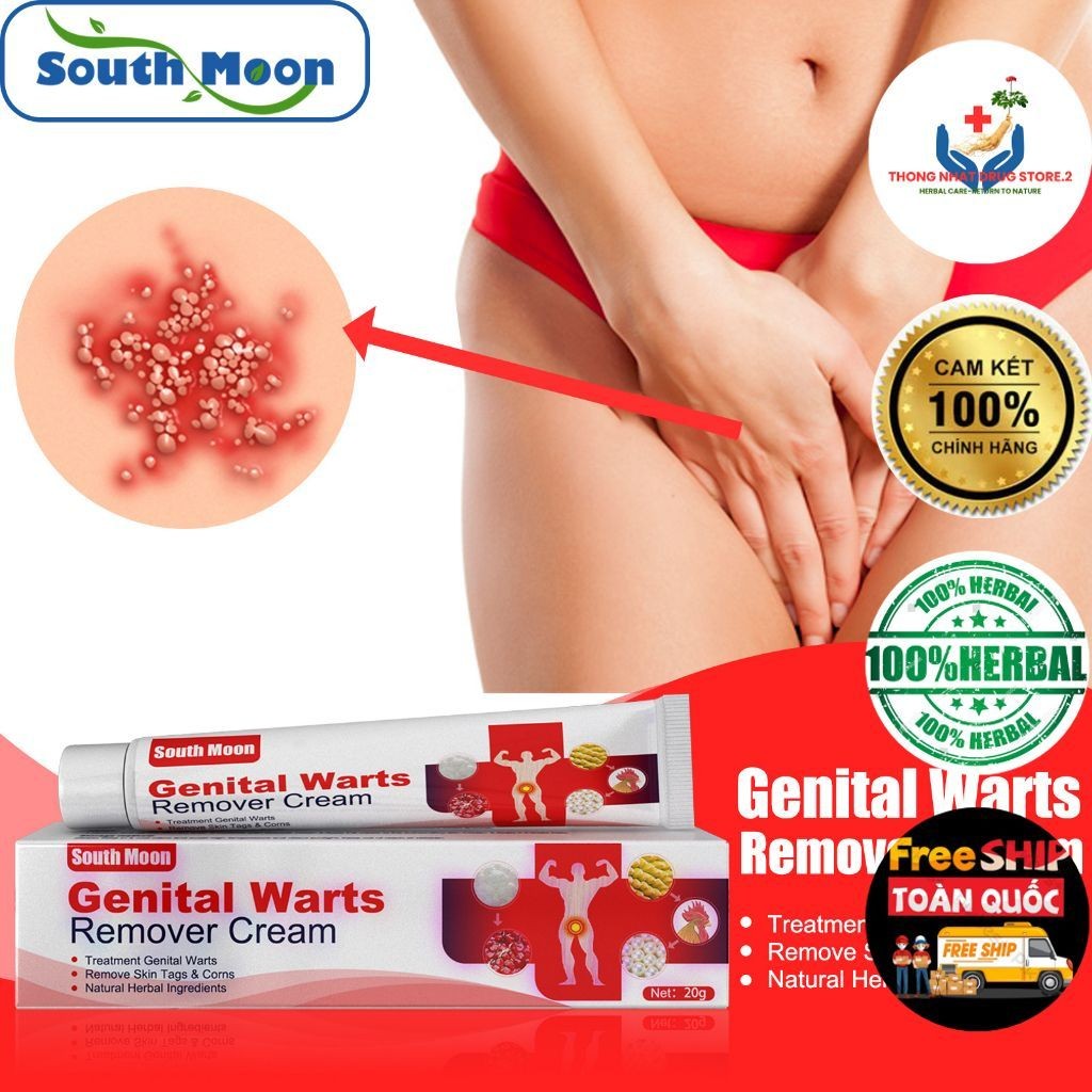 Kem South Moon bôi Nấm Ngứa, Sùi Mào Gà, Mụn Cóc, Mụn Cơm Vùng Kín Nam Nữ, hết ngứa ngay lập tức