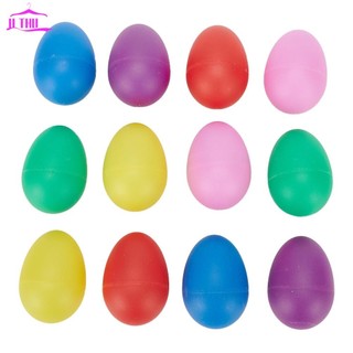 【UTHU】Maracas Rattle Easter Sound Egg 12 Pcs Latin Hand Percussion Musical Instrument