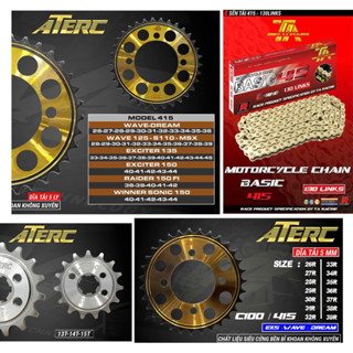Dĩa tải ATE RACING 5MM / Nhông sên xích xe wave dream  RS 100 funeo S110 RSX FUTURE 125 ( xaì sên 415 7ly) tproracing