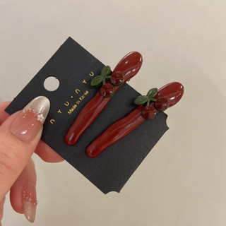 1 / 2 Chiếc Vintage Đỏ Anh Đào Không Đều Giọt Nước BB Kẹp Tóc Kẹp Bên Nổ Kẹp Tóc Phụ Kiện Tóc