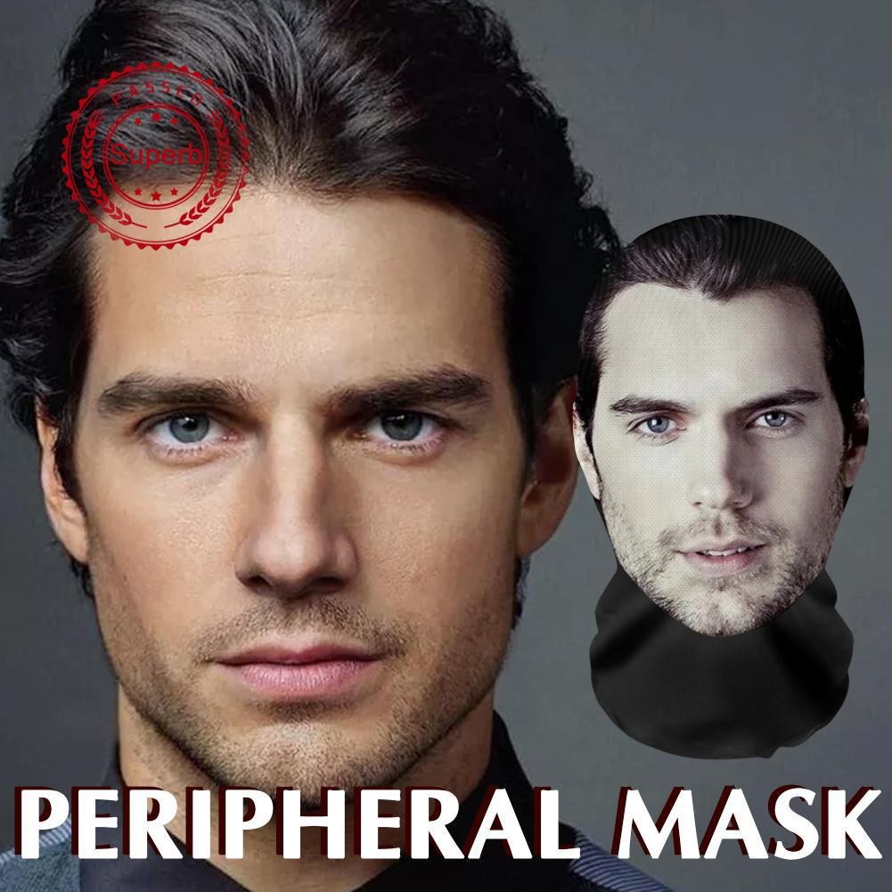 Henry Cavill Outside Look - Mặt Nạ Balaclava Cosplay 3D với Hình Mặt Mũ Khăn G5I2