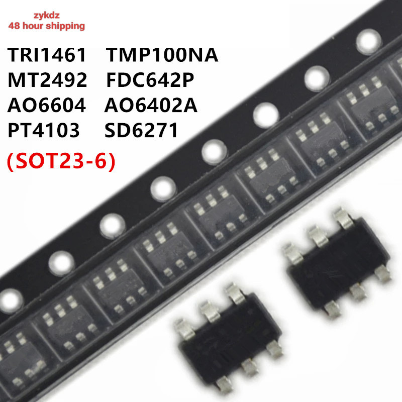 Sản phẩm mới 10 CHIẾC TRI1461 TMP100NA T100 MT2492 SOT23-6 FDC642P FDC642 AO6604 AO6402AL AO68110 PT