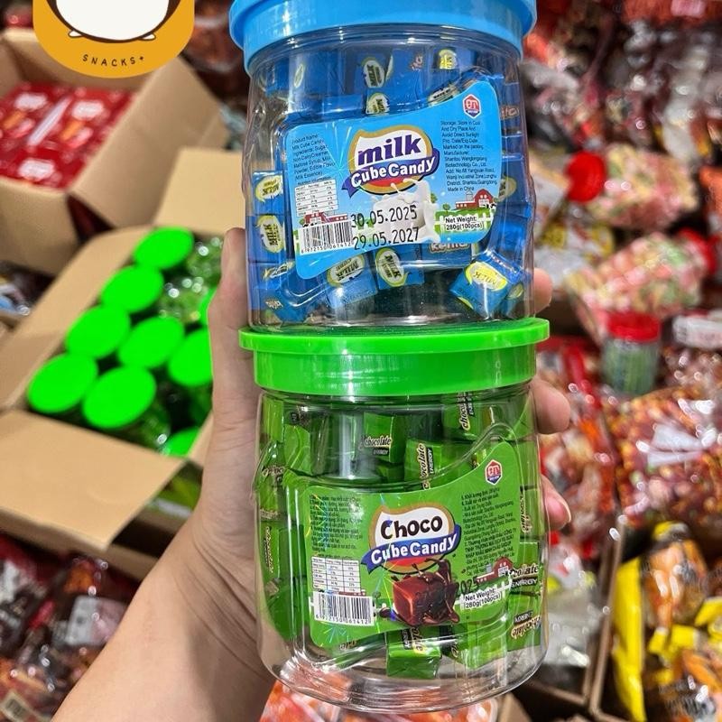 Kẹo CUBE - ￼[sẵn hàng mới] kẹo Cube choco -kẹo cube sữa hộp 100 viên giá hạt dẻ ( không phải milo )