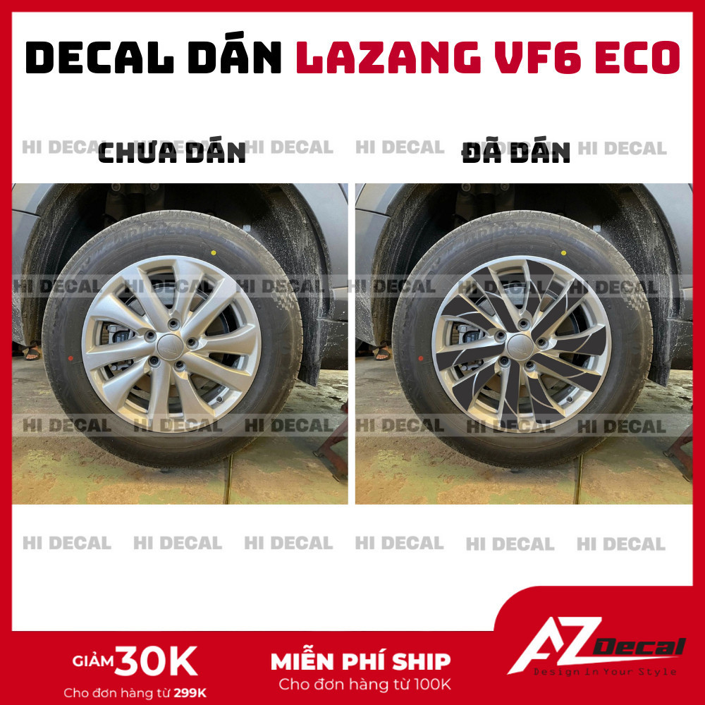 Tem dán mâm VF6, Decal lazang VF6 trang trí tạo điểm nhấn Az Decal