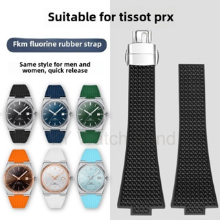  11mm 12mm Viton Dây Đeo Cho Tissot PRX Dây Đồng Hồ Tissot Siêu Người Chơi Gấp Khóa Dành Cho Nam Nữ Mềm Chống Thấm Nước Đồng Hồ Vòng Tay 