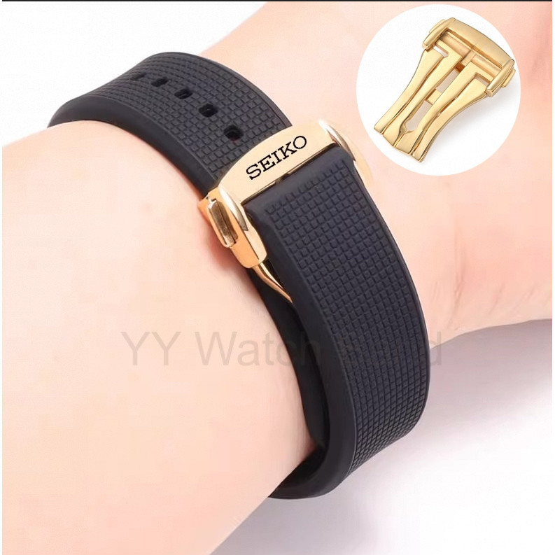 Dây cao su 18 / 19 / 20 / 21 / 22 / 24mm Thích hợp cho Seiko No. 5 Dây Đeo Đồng Hồ Silicon Ma Nước Có Thể Lặn Thể Thao Dây Cơ Khí Thay Thế Vòng Tay Đồng Hồ