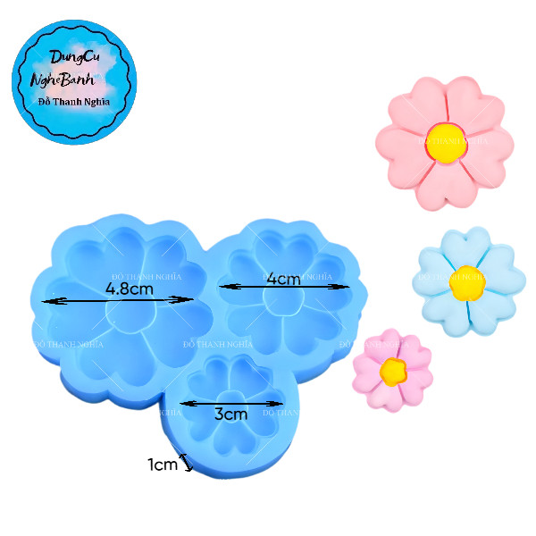 Khuôn Silicon - Hoa Mai Đào Nằm - Cánh Tim - 3c - Đơn Giản Dùng Tạo Hình Nến Thơm, Rau Câu, Ấn Xôi.