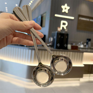 Aanadel📢Thìa inox trẻ em đầu tròn thìa cơm đáy phẳng gia dụng