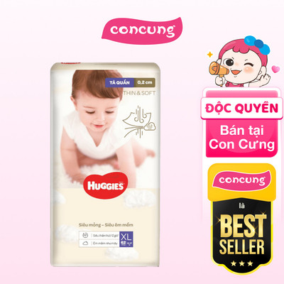 Bỉm tã quần Huggies Thin & Soft size XL 12-17kg 62 miếng - concung