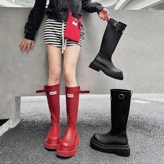 Giày Bốt Nữ Thu Đông 2025 Phong Cách Mới Tăng Cường Đế Dày Martin Boots Đen Đỏ Chống Trơn Trượt Retro Tất Cả Trận Đấu Hiệp Sĩ Giày Nữ