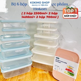 [Siêu rẻ] Bộ 6 hộp đựng thực phẩm Việt Nhật nhựa PP, dùng tủ lạnh/lò vi sóng – 2300ml