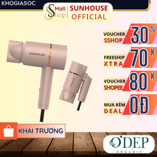  Máy sấy tóc Sunhouse SHD2313 Chính hãng 2 chế độ đầu sấy mỏ vịt gấp gọn cho khách sạn Màu vàng hồng - SSHOP SHL 