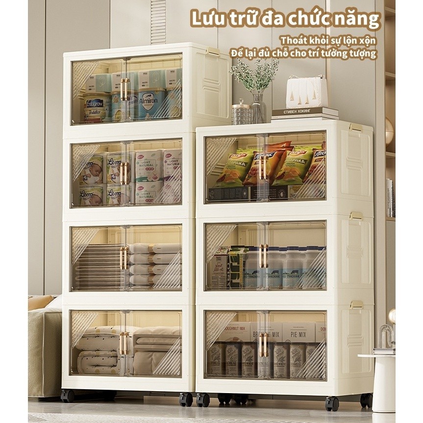 Tủ đựng đồ gấp mới không cần lắp đặt, chịu lực tốt, tủ đẹp, chất liệu nhựa PP mẹ và bé, đựng quần áo và đồ lặt vặt | BigBuy360 - bigbuy360.vn