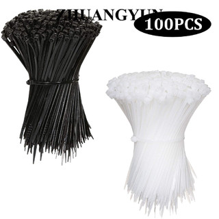 ZHUANGYUN Set 100 Dây Rút Nylon Tự Khóa Tiện Dụng Chất Lượng Cao