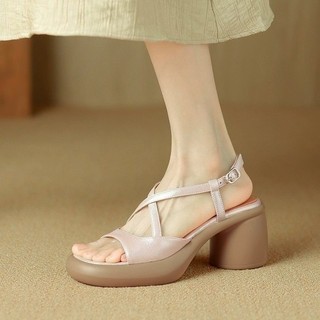 Dép Nữ Mùa Mưa Chống Thấm Nước Đế Dày Mở Mũi Giày Sandal Cao Gót Thông Thường Size 35-40