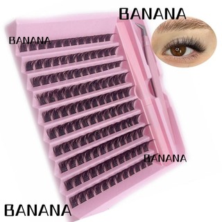 Bộ lông mi cụm BANANA1, DIY với keo dán Lông mi riêng lẻ, Handmade Tự sử dụng Lông mi giả Chiều dài hỗn hợp Lông mi giả Nối mi