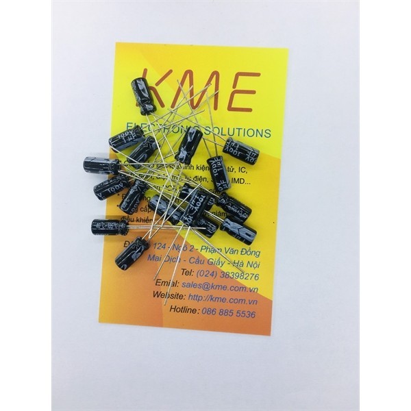 Tụ hóa 1uF 100V 5x11mm (10 cái)