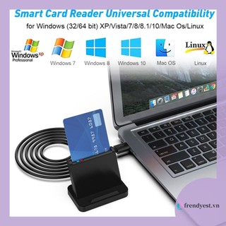 [Frendyest.vn] SCR816 USB Smart ID IC SIM CAC Card Reader cho Windows 10 8 7 Max OS Linux