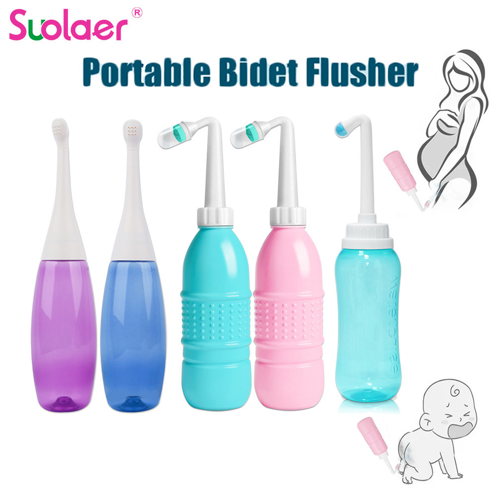 Suolaer 1 Chiếc 400ml / 450ml / 500ml Di Động Bidet Nhựa Du Lịch Cầm Tay Bidet Xịt Rửa Cá Nhân Vệ Si