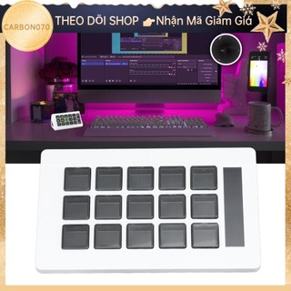 Carbon070 Bàn phím trực quan 15 phím Màn hình LCD macro chuyên nghiệp Tùy chỉnh cho Stream Deck Hỗ trợ OBS Twitch YouTube