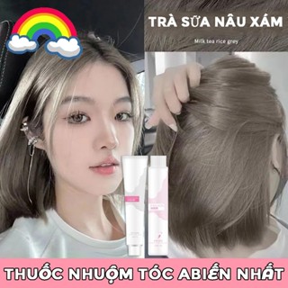 Thuốc nhuộm tóc màu NÂU KHÓI SÁNG, thuốc nhuộm tóc không cần tẩy, kem nhuộm tóc tại nhà tặng kèm dụng cụ