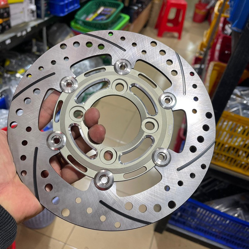 Đĩa Swits 220mm, Đĩa Swit 220mm 4 lỗ mẫu V2 Thailand đĩa 220mm Exciter Sirius Dream Wave Airblade Fu