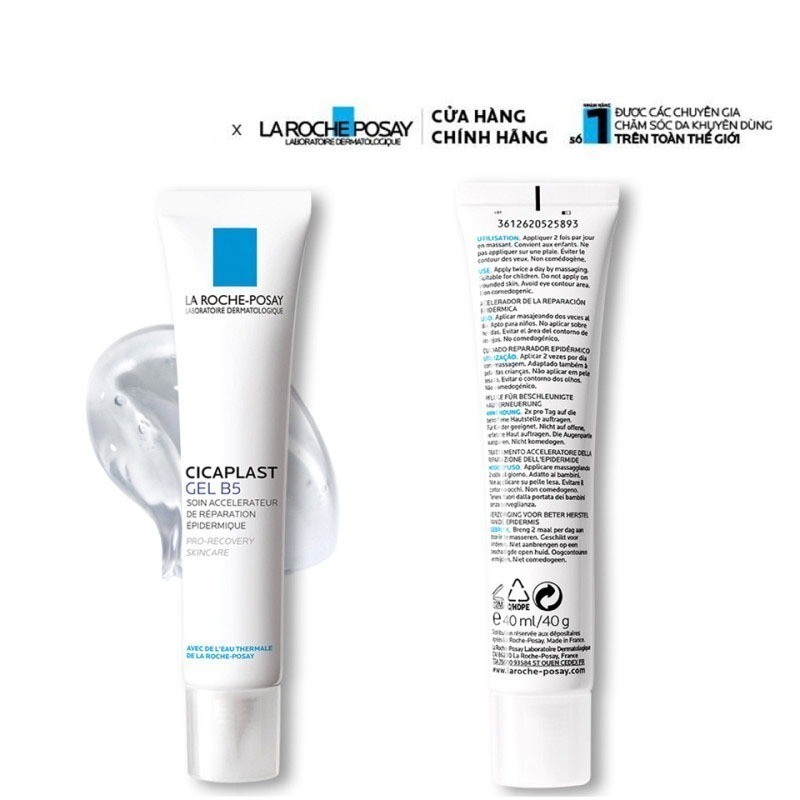 Kem dưỡng giảm mụn ,mờ sẹo, ngăn ngừa vết thâm La Roche Posay Cicaplast Gel B5 40ml.
