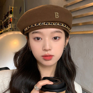 Mismemo Niche Thiết Kế Dây Xích Mũ Nồi Nữ Thu Đông Phong Cách Hàn Quốc Thời Trang Họa Sĩ Mũ Tính Khí Anh Retro Influencer Mũ Hợp Thời Trang