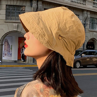 Mismemo Washed Front Curling Bucket Hat Nhật Bản Thường Ngày Phù Hợp Với Kính Chống Nắng Mũ Che Nắng Nữ Mùa Hè Phiên Bản Hàn Quốc Mũ Lưu Vực