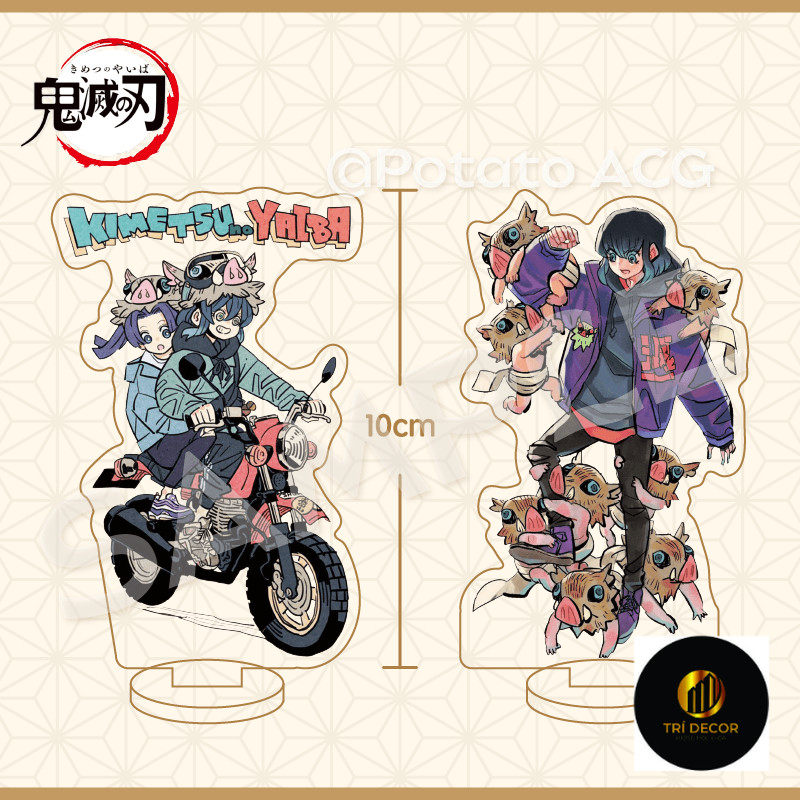 Kẻ giết quỷ: Kimetsu no Yaiba acrylic đứng xung quanh cặp đôi Inosuke Inosuke Kanzaki Aoi đặt bàn lợ