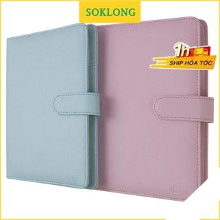 Sổ còng bìa da PU Caro 5x5 A5 100 trang Klong MS 992 Sổ binder bullet journal màu Pastel dễ refill giấy