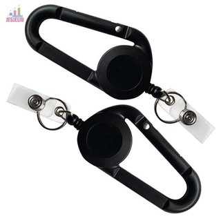 JESJELIU JESJELIU Huy Hiệu Cuộn Kẹp ID Dây Có Thể Thu Vào Kéo Móc Khóa Dụng Cụ Dây Kẹp Móc Khóa Kẹp
