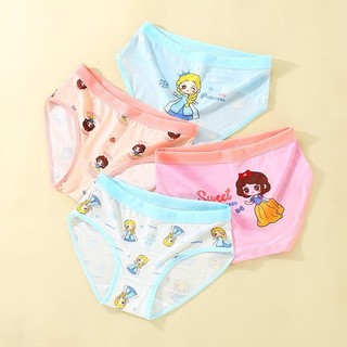 Set 4 Quần Lót Tam Giác Cho Bé Gái, Chip tam giác bé gái cotton sữa mềm mịn đáy 2 lớp size 12-35kg