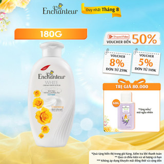 Sữa tắm trắng và dưỡng ẩm có hạt Enchanteur Charming white creamy body scrub 180g