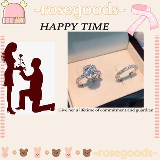 Set nhẫn đính đá Sapphire trắng quà tặng dịp lễ Valentine/đám cưới