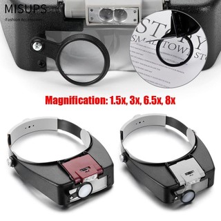 Missips Jewelers Magnifier Lamp Headband LED Illuminated Repair Loupe