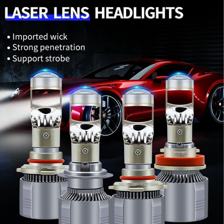 Đèn bi cầu mini xe ô tô có mặt cắt chống chói H7 H4 360 Độ H11 HB3 Led 9005 25000LM 12V 24V cắm din