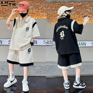  Bộ quần đùi áo Polo mùa hè cho bé trai 18-50kg. Sét hè đồ bộ mặc nhà cho trẻ em nam 6-14 tuổi mẫu B chất cotton 