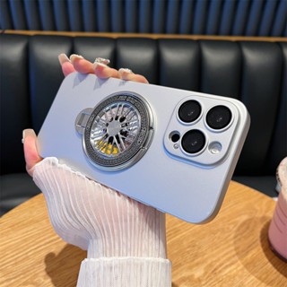 Ốp lưng quay hồi chuyển từ tính mờ sang trọng mới cho iPhone 15 14 13 12 11 Pro Max Plus Vỏ cứng bảo vệ ống kính